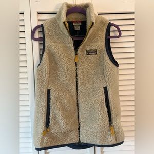 LL Bean mountain pile fleece vest XS